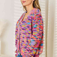 Woven Right V-Neck Long Sleeve Cardigan