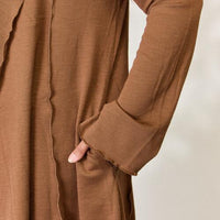 Culture Code Full Size Open Front Long Sleeve Cardigan