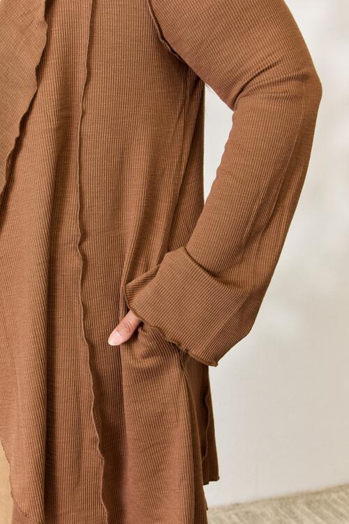 Culture Code Full Size Open Front Long Sleeve Cardigan