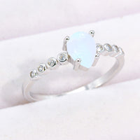 Teardrop Natural Moonstone Ring