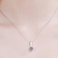 1 Carat Moissanite 925 Sterling Silver Chain-Link Necklace