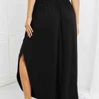 Zenana It's My Time Full Size Side Scoop Scrunch Skirt in Black