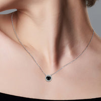 Two-Tone 1 Carat Moissanite Round Pendant Necklace