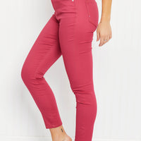 Zenana Walk the Line Full Size High Rise Skinny Jeans in Rose