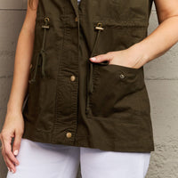 Zenana More To Come Full Size Military Hooded Vest