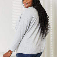 Double Take Seam Detail Round Neck Long Sleeve Top