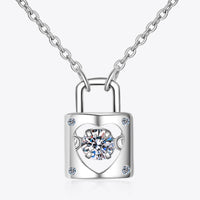 Moissanite Lock Pendant Necklace