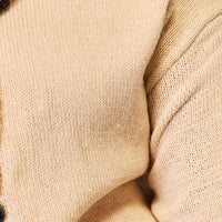 Woven Right Button-Down Long Sleeve Hooded Sweater