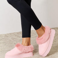 Legend Footwear Furry Chunky Platform Ankle Boots