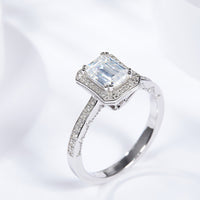 1 Carat Moissanite 925 Sterling Silver Halo Ring