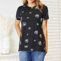 Double Take Dandelion Print Round Neck T-Shirt