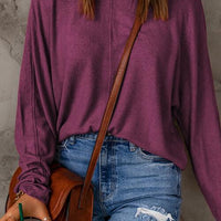 Seam Detail Round Neck Long Sleeve Top