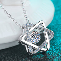 Moissanite Rhodium-Plated Chain-Link Necklace