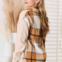 Double Take Plaid Print Dropped Shoulder Shirt