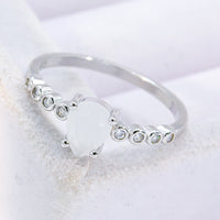 Teardrop Natural Moonstone Ring