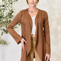 Culture Code Full Size Open Front Long Sleeve Cardigan