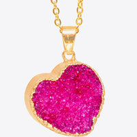 Contrast Heart Druzy Pendant