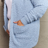 Zenana Falling For You Full Size Open Front Popcorn Cardigan