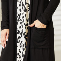 Celeste Full Size Open Front Longline Cardigan with Pockets