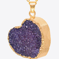 Contrast Heart Druzy Pendant