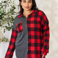 Heimish Full Size Plaid Button Down Shacket