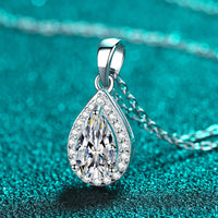 Moissanite Teardrop Pendant Necklace