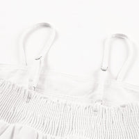 Smocked Adjustable Strap Denim Cami Top