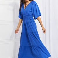 Culture Code Full Size My Muse Flare Sleeve Tiered Maxi Dress