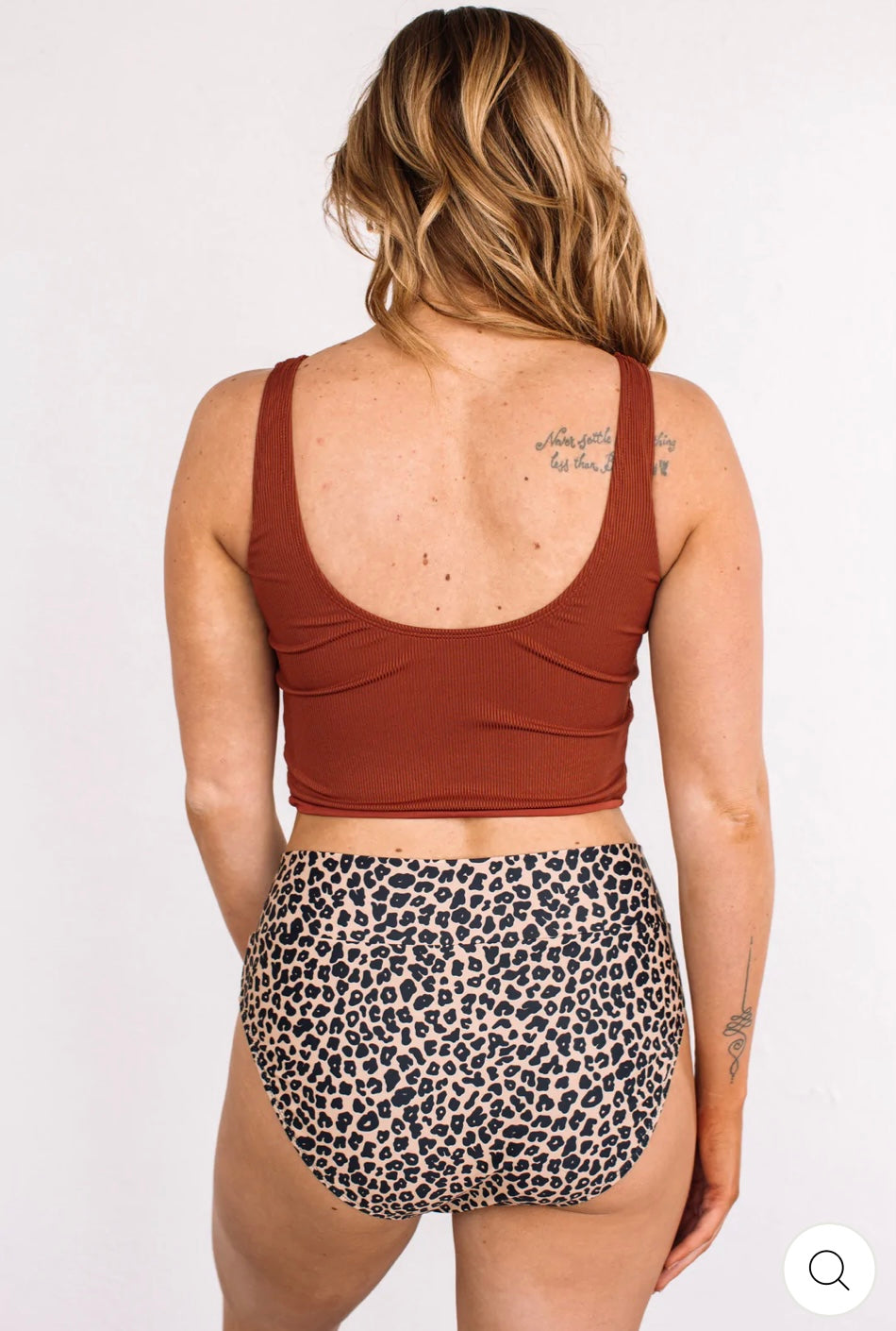 Ribbed front knit Tankini top- rust