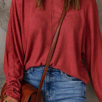 Seam Detail Round Neck Long Sleeve Top