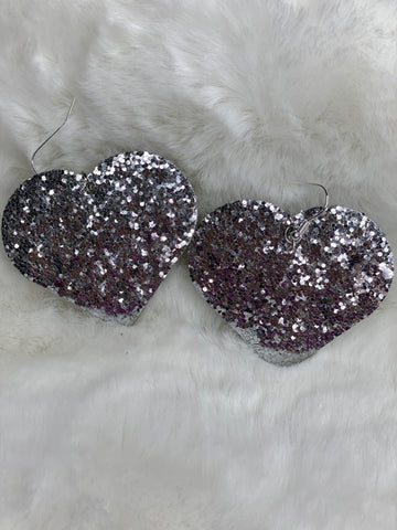 Silver Glitter heart