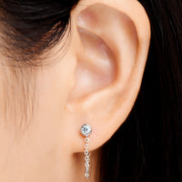 Inlaid Moissanite Chain Earrings