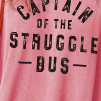 Slogan Graphic Dropped Shoulder Slit Sweatshirt