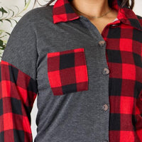 Heimish Full Size Plaid Button Down Shacket