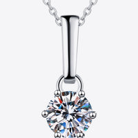 1 Carat Moissanite 925 Sterling Silver Chain-Link Necklace