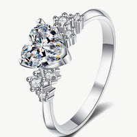 1 Carat Moissanite Heart Ring