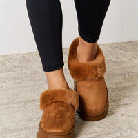 Legend Footwear Furry Chunky Platform Ankle Boots