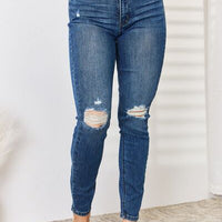 Judy Blue Full Size High Waist Distressed Slim Jeans