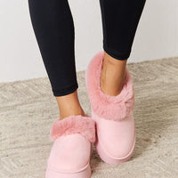 Legend Footwear Furry Chunky Platform Ankle Boots