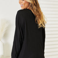 Double Take Seam Detail Round Neck Long Sleeve Top