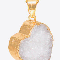 Contrast Heart Druzy Pendant