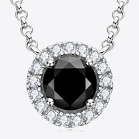 Two-Tone 1 Carat Moissanite Round Pendant Necklace