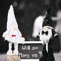 Wedding Bow Detail Pom-Pom Telescopic Leg Gnome