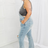 Judy Blue Melina Full Size Distressed Straight Leg Overalls