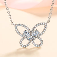 Moissanite Butterfly Pendant Necklace