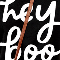 HEY BOO Graphic Round Neck T-Shirt