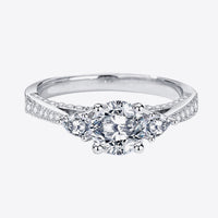 1 Carat Moissanite 4-Prong Side Stone Ring
