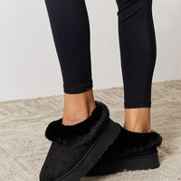 Legend Footwear Furry Chunky Platform Ankle Boots