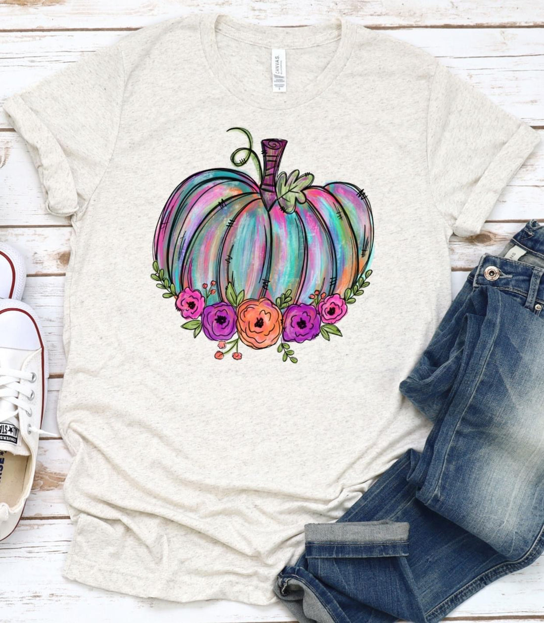 Watercolor Pumpkin tee