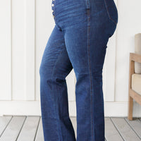 Arlo High Rise Button-Fly Straight Jeans